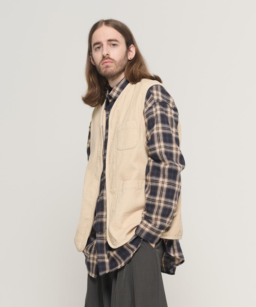 Cargobros Corduroy Americana Pocket Vest (Beige)