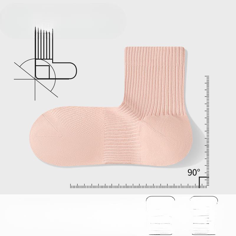 Boneless Socks for Women, Right-angle Mid-calf Socks, Summer Thin Women's Short Socks, Deodorizing and Antibacterial, Mesh Pure Cotton Socks