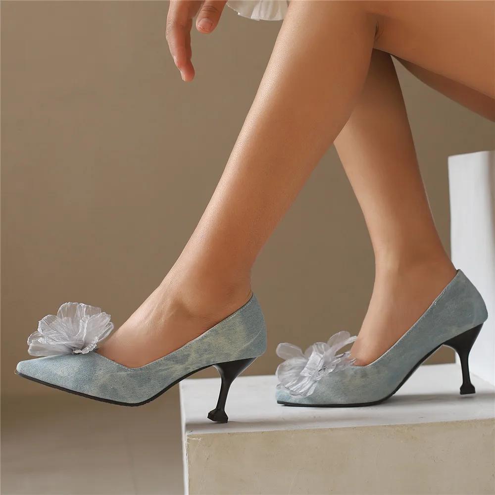 Fashion Women Flower High Heels Shoes Sexy Sandals Summer 2025 Designer New Party Shoes Dress Pumps Wedding Stilettos Walking Zapatos