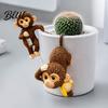 Fun Outdoor Yard Pot Hugger Hanging Statue Monkey Decor Planter Resin Plant Sculpture Cute Miniature Figurine for Flower Edge