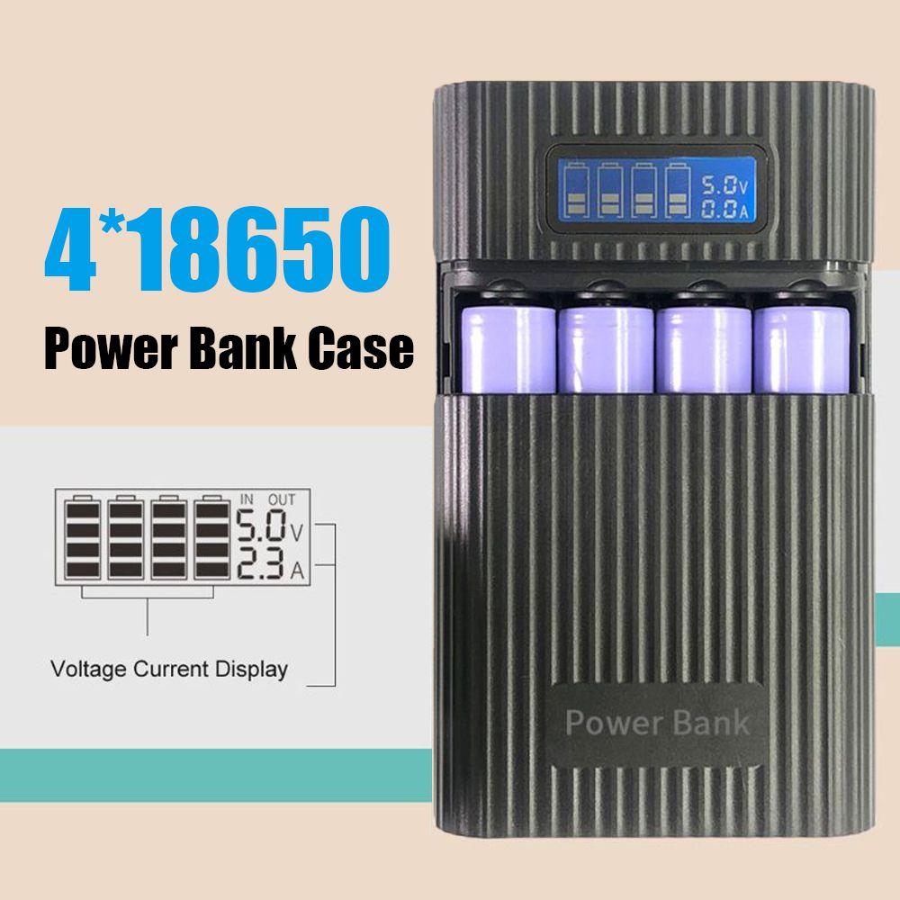 LCD Displays Super Fast Charging 18650 Batteries Power Bank Case Battery Charge Shell Storage Box