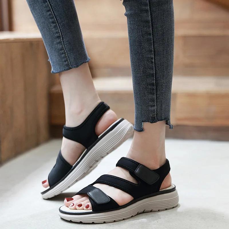 2026 Summer Shoes Women Sandals Soft Women Wedge Sandals Thick Sole Comfortable Ladies Summer Holiday Shoes Plus Size 42