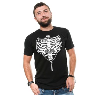 Revbensburk Dragkedja Skjorta Halloween Skelett Skjorta Halloween Läskig Kostym Outfit