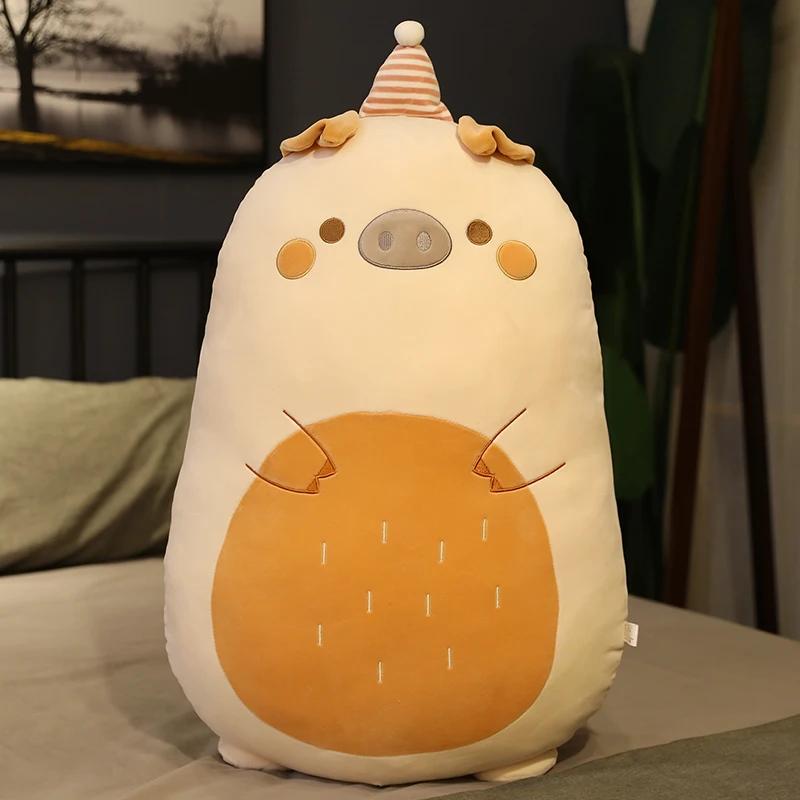 45-80cm Big Animals Plush Toy Fatty Squishy Stuffed Dinosaur Pig Penguin Bear Soft Doll Baby Appeasing Cartoon Plush Cushion