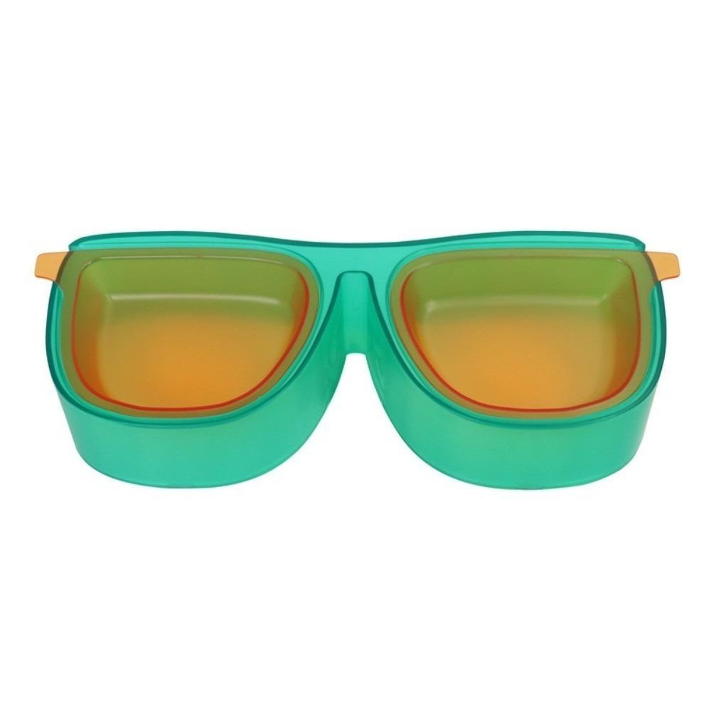 

Eco-friendly Puppy Cat Feeder Anti-Knockover Cat Double Bowls New Glasses Shape Cat Bowl Home Use