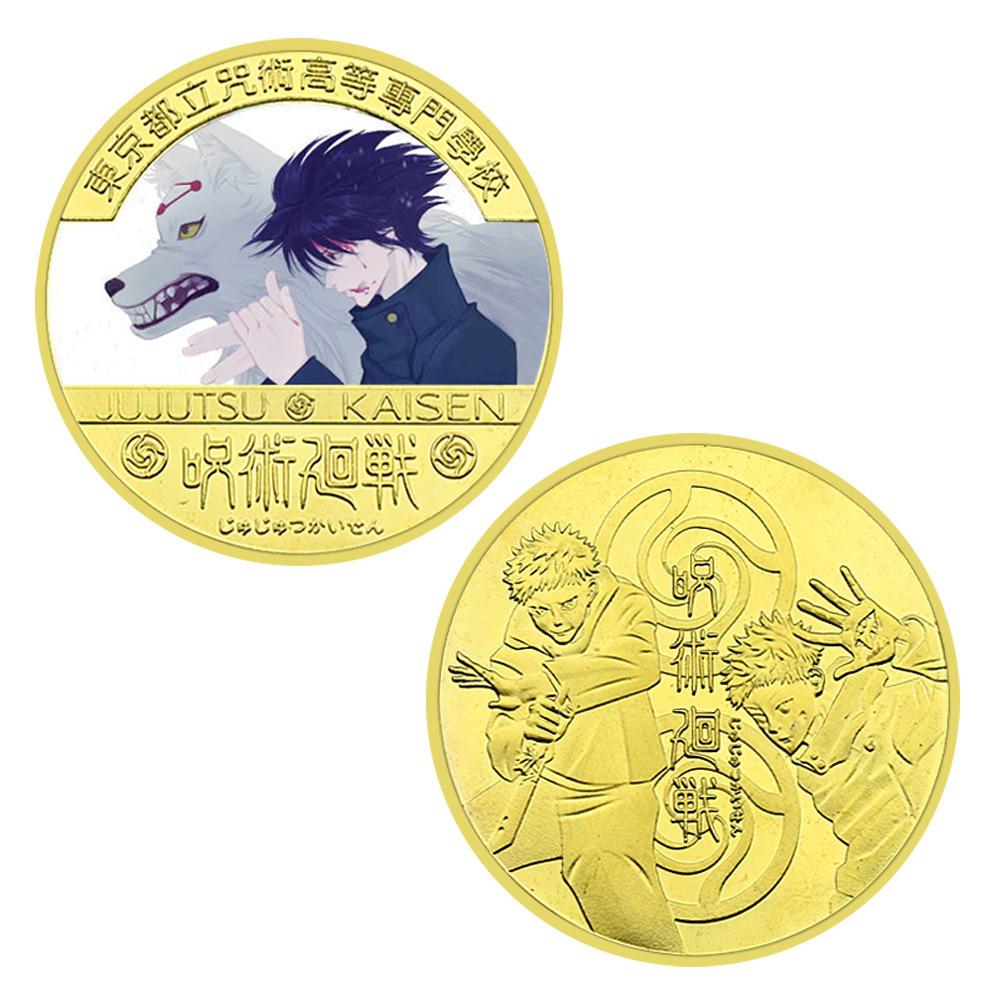 Japanese Anime Gold Plated Color Commemorative Coin Anime Character Surrounding Commemorative Collection Gift