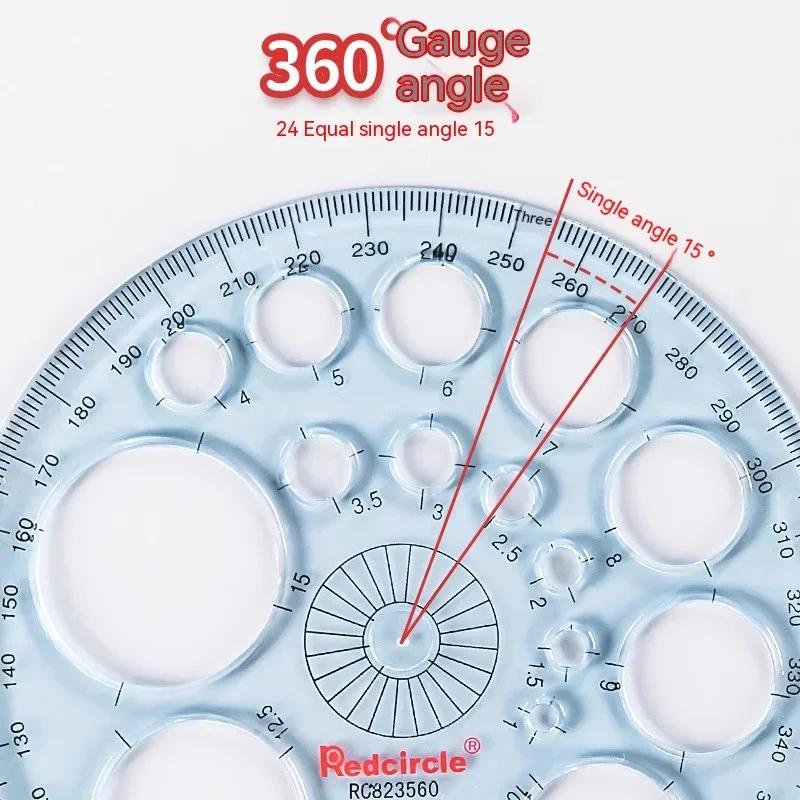 Multifunction Geometric Template Plastic Measuring Ruler Circles 360 Degree Drawing Round Ruler Geometric Drawing Stencils Tools