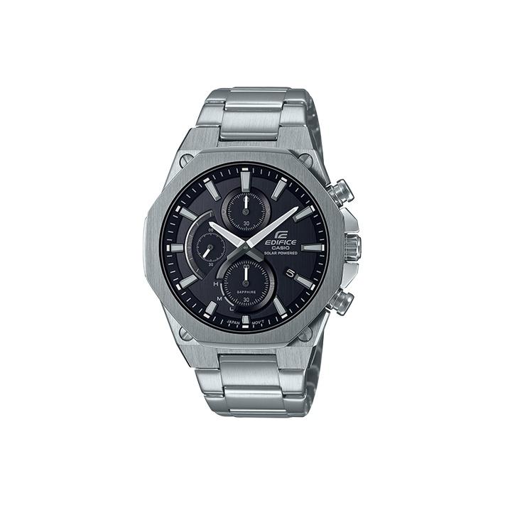 CASIO Men EDIFICE Black Watch EFS-S570D-1A EFS-S570D-1A Silver Strap