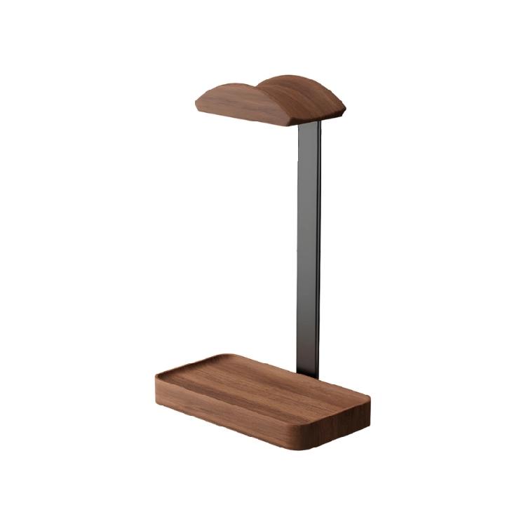 

Contemporary Wooden Headphone Stand With Tilted Support And Wide Base For Improved Stability 1