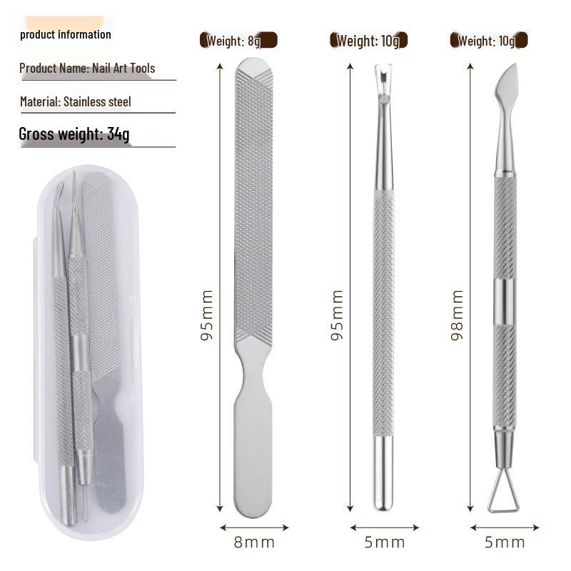 

Nail Art Stainless Steel Universal Clipper Set - Double-Sided for Fingernails & Toenails