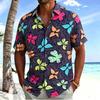 Men's Neon Tropical Printed shirt, Short Sleeved Shirt With pockets, Suitable For Beach Travel And Psychedelic Summer Atmosphere