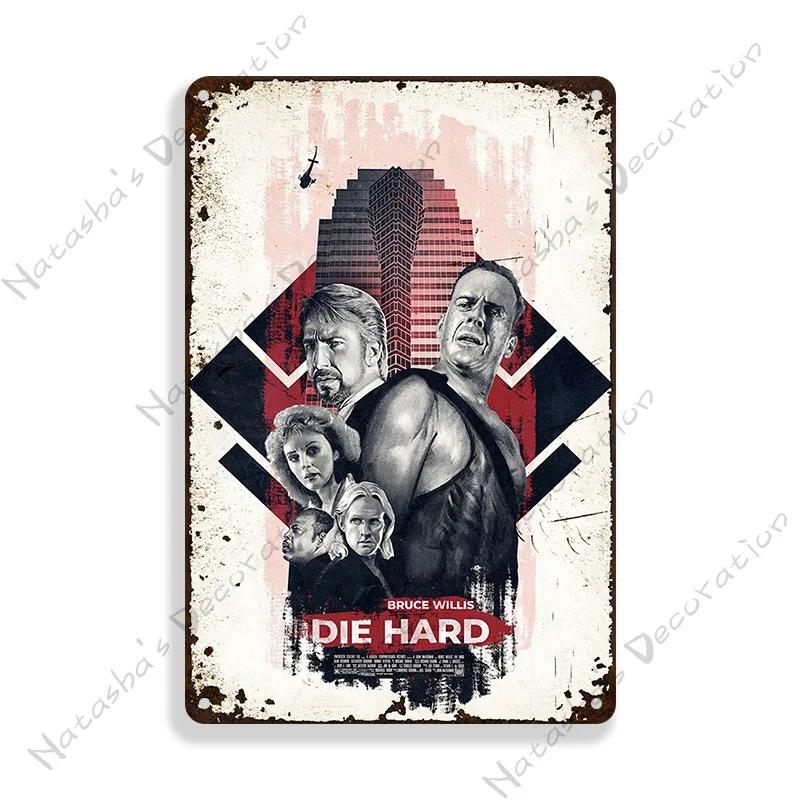 Classic Movie Poster Die Hard Retro Metal Sign Wall Plate Garage Cinema Theater Shop Store Man Cave Wall Decor Industrial Decor