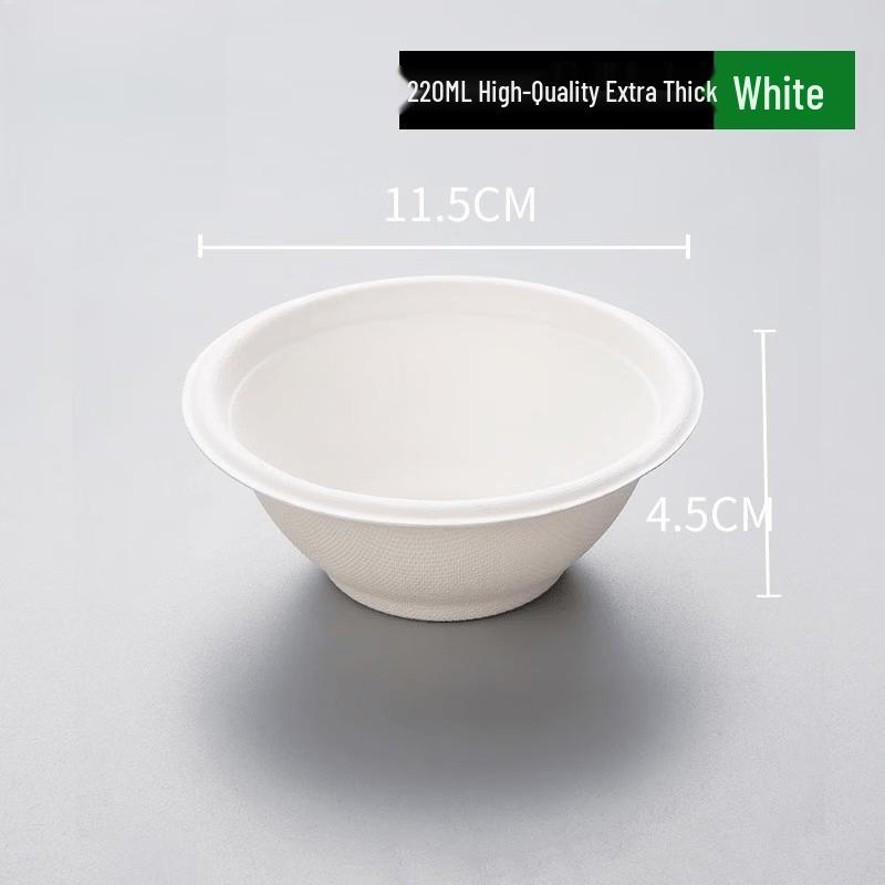 

Degradable 220ml White Thickened Disposable Paper Bowls