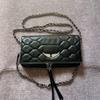 ZV Women's Classic Wing Rivet Shoulder Bag - Trendy, Versatile Small Square Chain Bag