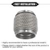 Car Exhaust Flexible Pipe, 76x102mm 2.99"x4.02" Exhaust Flex Connector Pipes Bellows Universal for Car Durable Stainless Steel Silver Tone