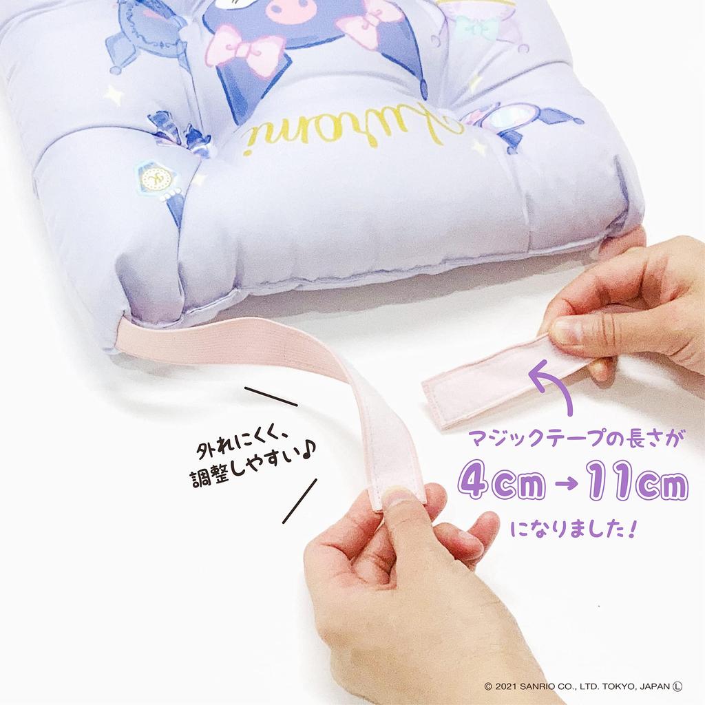 MORIPiLO Kuromi Sanrio Characters School Comfortable for Cute Morishita Makura Cushion, Purple, 30x30x7cm, Thick, Bottoms, School, Kindergarten,