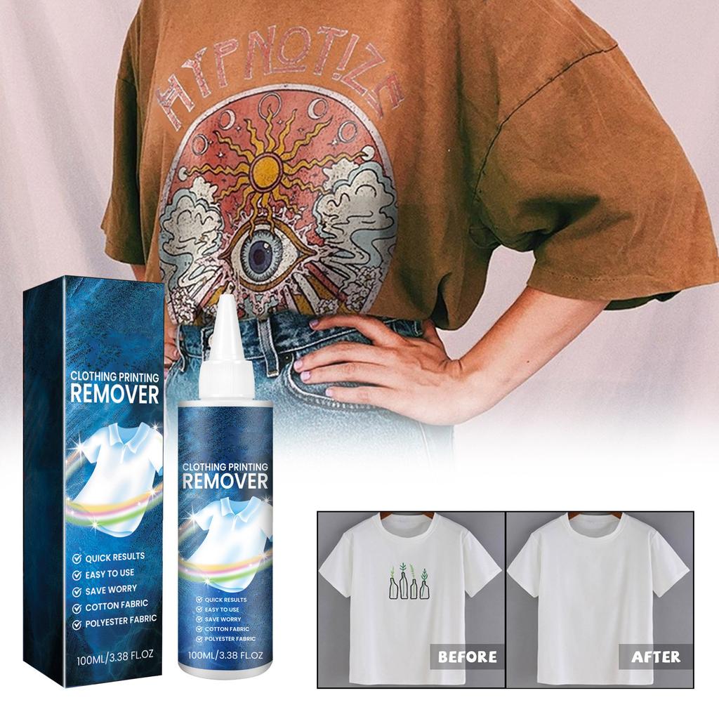100ml Clothing Printing Remover Heat Transfer Vinyl Clothes Fabrics Prints Pattern Cleaning Powerful Residue Remover