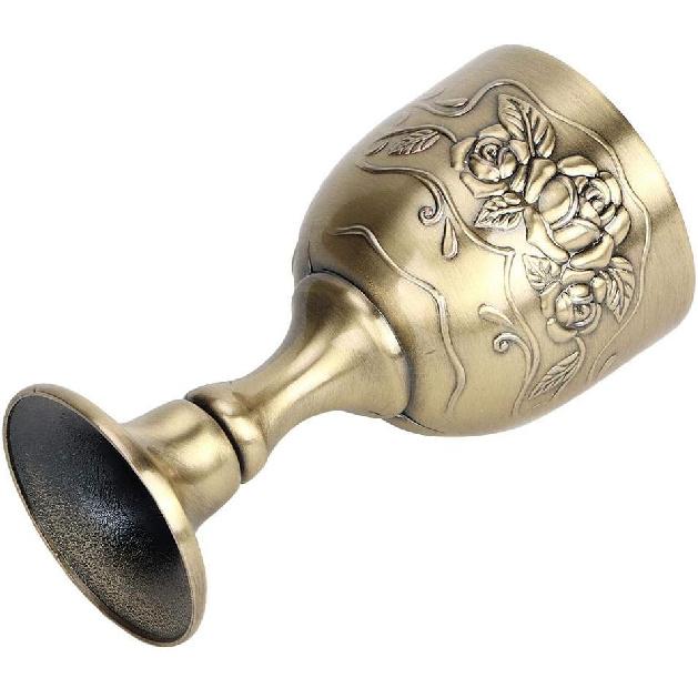 Wine Goblet Glasses Chalice European Goblet Vintage Metal Embossed Wine Cup Art Craft Decoration Home Ornaments