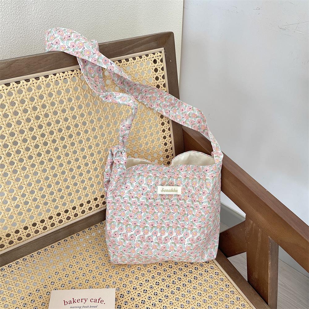 

Холщовая сумка с рисунком сломанного цветка, на плечо, сумка-мессенджер, сумка-ведро, узорная сумка подмышку.