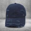 Peaked cap Cotton ripped baseball cap Men's versatile soft top curved brim sun hat Embroidery Women's trend