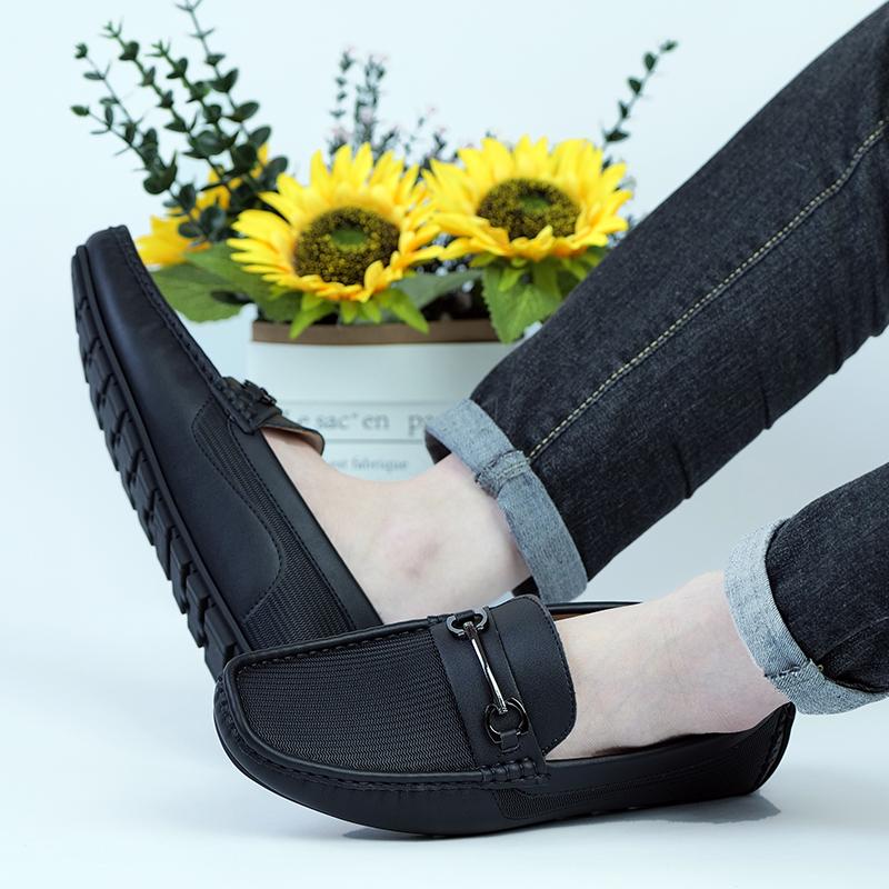 Fashion Men's Leisure Leather Shoes Brand Design Luxury High-quality Decorative Buckle Comfortable Business Office Driving Loafer Shoes