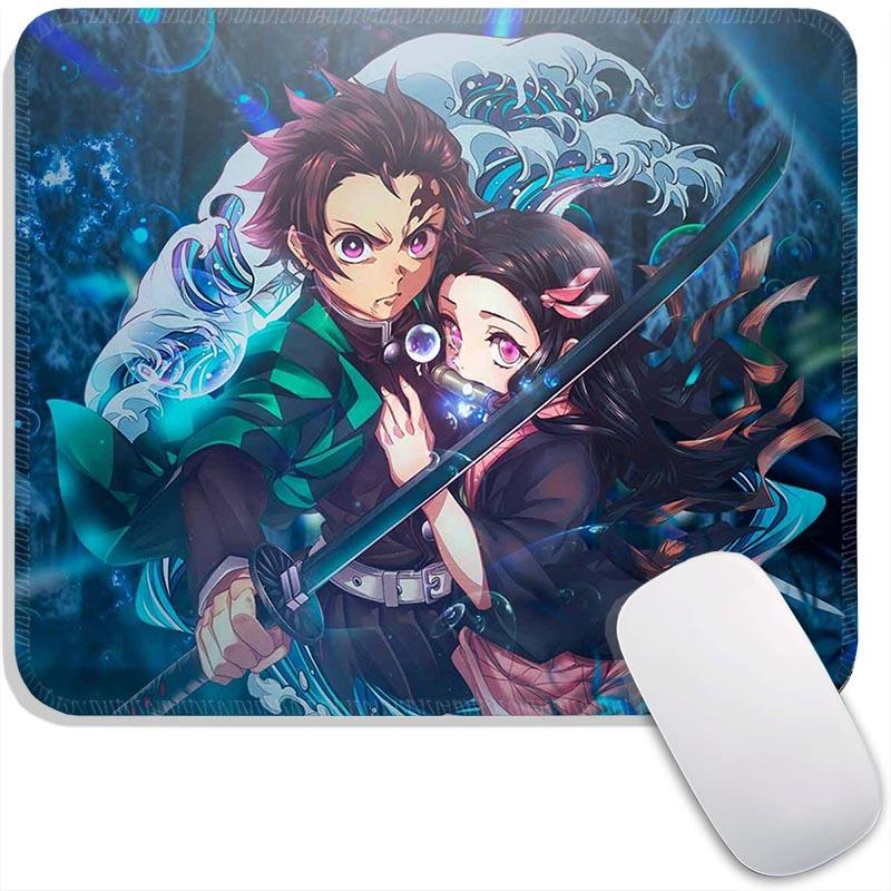 Small Mouse Pad Anime Demon Slayer Gamer Edge Stitched Standard Gaming Mousepad Travel Mouse Mat Non-Slip Office Mousemats