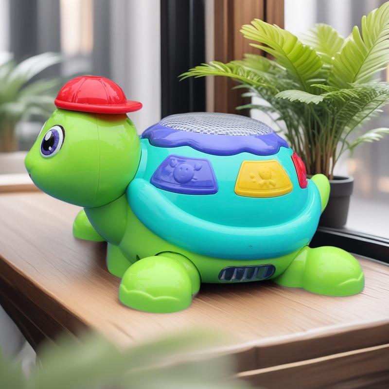 Adorable Electric Blowing Turtle: Children's Educational Light-Up Toy for Birthdays & Kids' Day