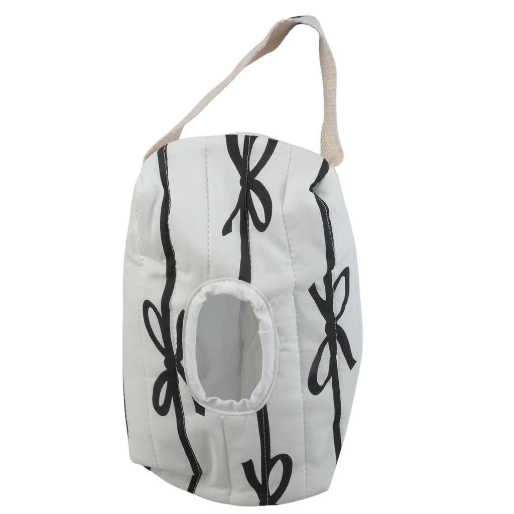 Portable Wipes Storage Bag Sturdy Cotton Pack Stylish Striped Pattern with Bowknot Tie Decoration Reusable Washable