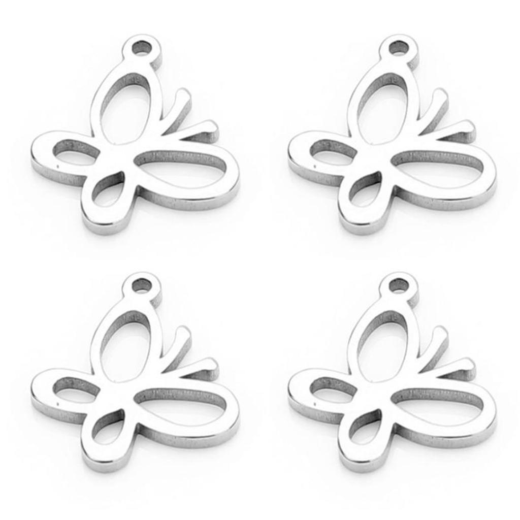 20Pcs Stainless Steel Butterfly Charms Pendants for Bracelets Earring DIY