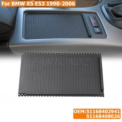 For BMW X5 E53 1998-2006 Car Center Console Cover Slide Roller Blind Cover Water Cup Holder Curtain 51168408026 51168402941