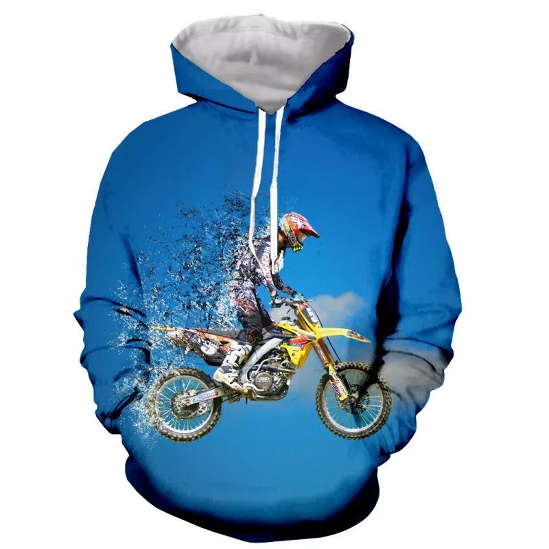 Motorrad Motocross Bedruckte Hoodies für Herren Neue Mode Langarm 3D Sport Sweatshirts Jacke Übergroße Kleidung