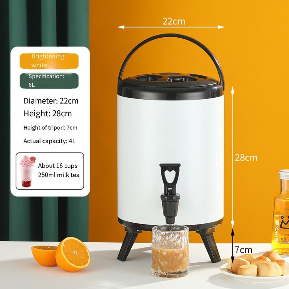 Easy To Clean Design Beverage Pail Camping Drink Container Insulated Tea Bucket 6L белый