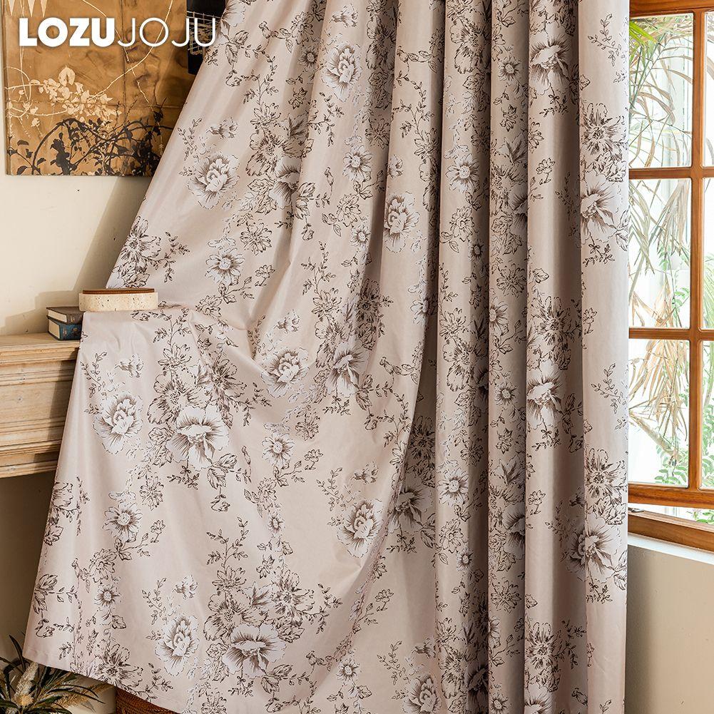 1PC LOZUJOJU Fashionable Retro Printed Blackout Curtains 100% Blackout Thick Curtain for Bedroom Living Room Balcony Window for Home Decor