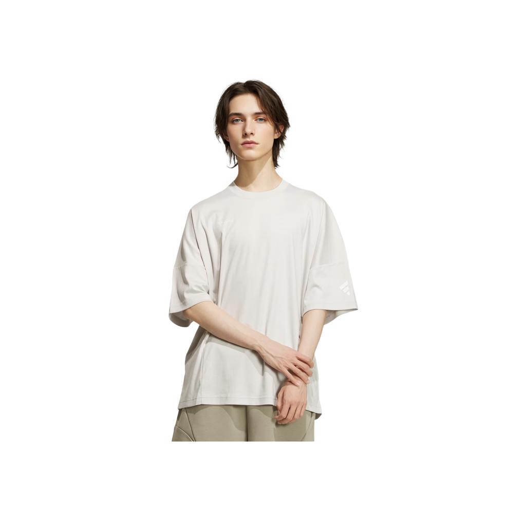 adidas T-shirt a maniche corte stile futuro Stampa lettere Comoda Semplice Top da uomo Alum-Brown JL9953