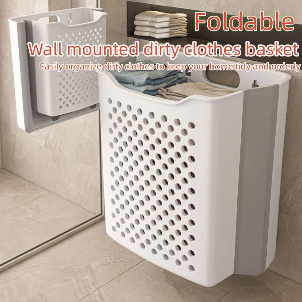 Wall Mounted Laundry Basket Foldable Storage Bag New Storage Basket