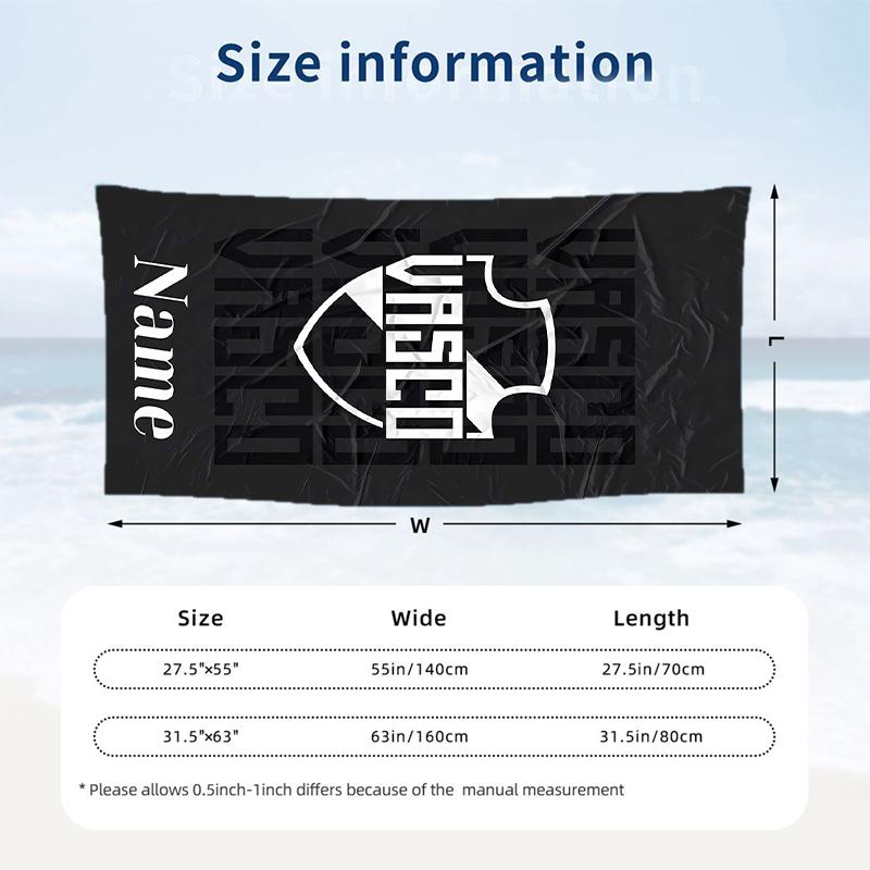 Vasco da Gama Custom Name Printed Beach Towel Personalized Soft Towel For Swimming Beach Travel