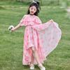 Elegante Vestido de Verano de Gasa Floral para Niñas - Falda Estilo Princesa 2026