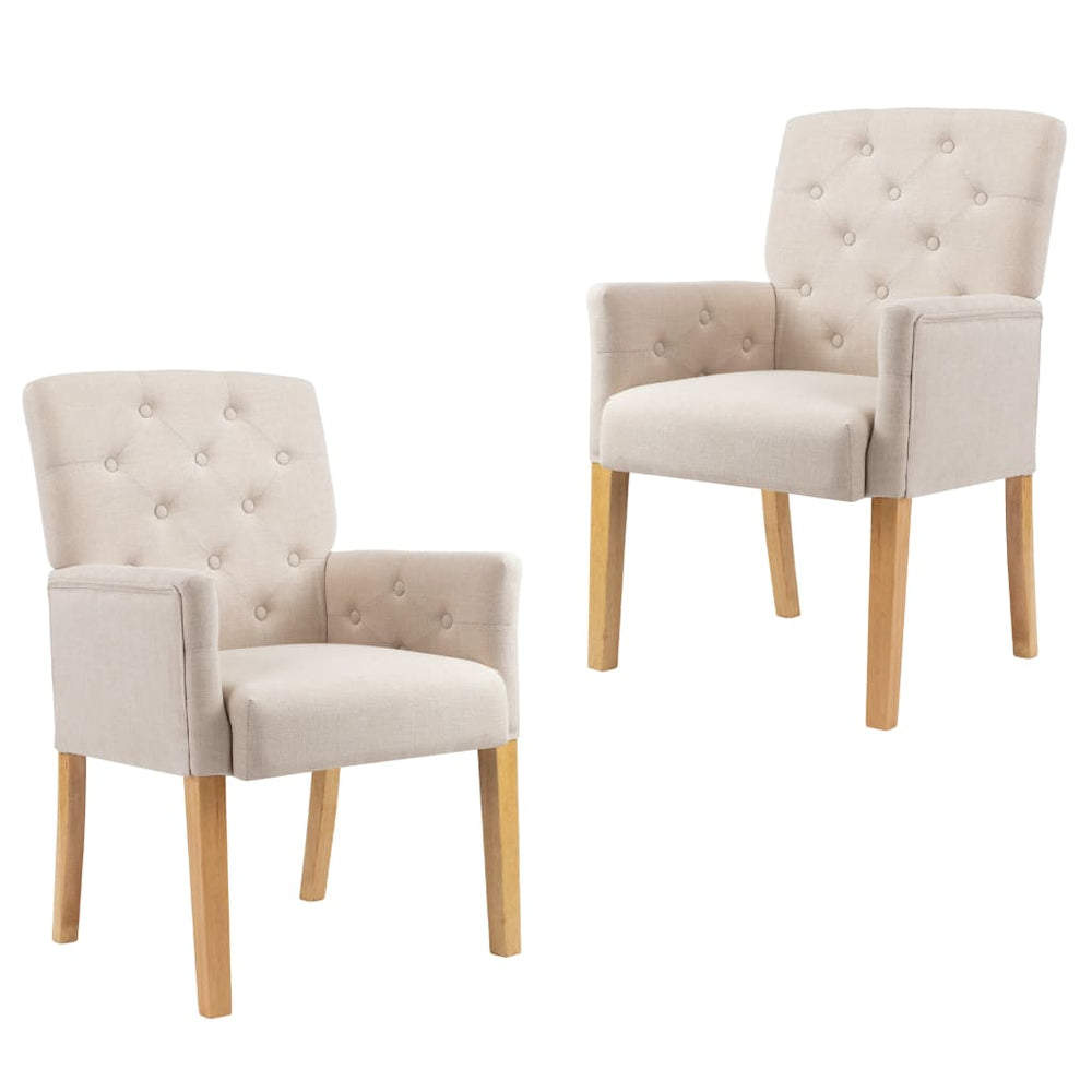 Chaises à manger avec accoudoirs lot de 2  tissu