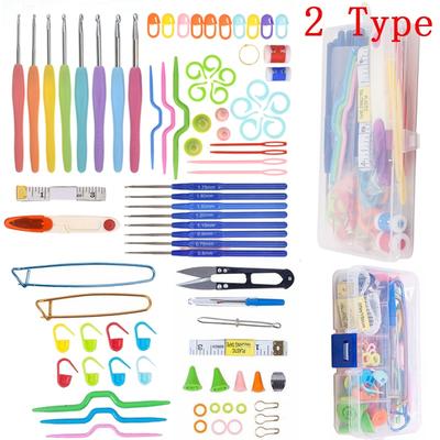 Set Uncinetti Set Ferri da Maglia Acciaio Inossidabile Uso Domestico Strumento da Cucito DTY Craft Custodia Set Crochet Agulha Strumento per Tessere Cucire