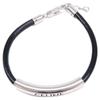 CELINE 460ZW3BLM Soleil calfskin and rhodium-finish brass Bracelet Silver / BlackUsed