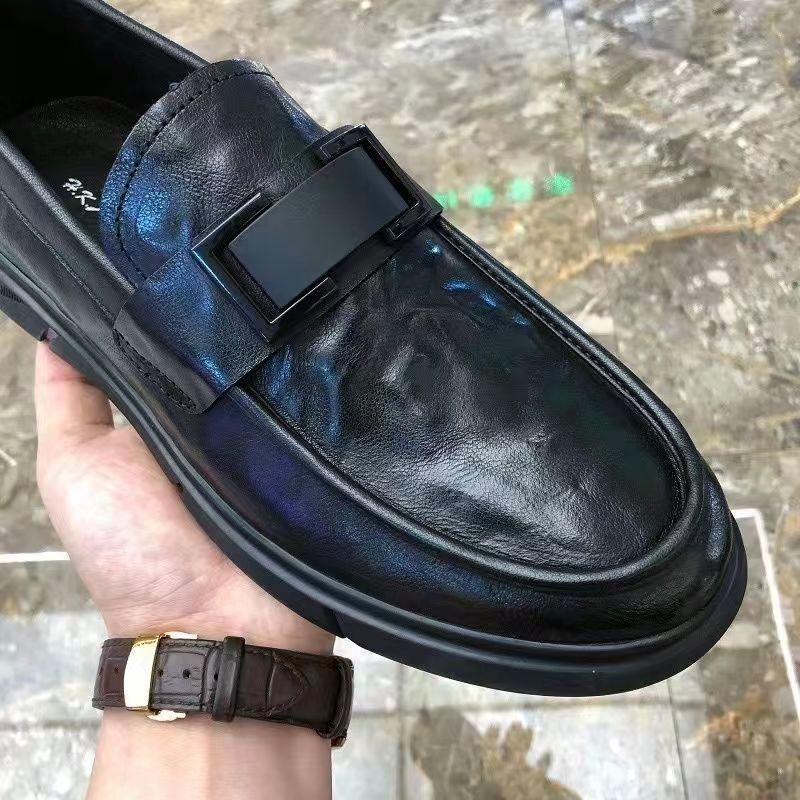 Herren Atmungsaktive Leder Slipper - Vielseitige Business Casual Schlupfschuhe