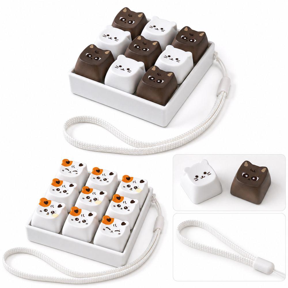 Cartoon Keycaps Keycap Keychain Cat Pattern Pinch Toy Creatve Decompression Toy Students