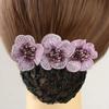 Nurse Hair Snood Flower Decor Fishnet Hollow Out Anti-slip Elastic Hair Decoration OL Style Airline Stewardess Waitress Hair Snood Women Head