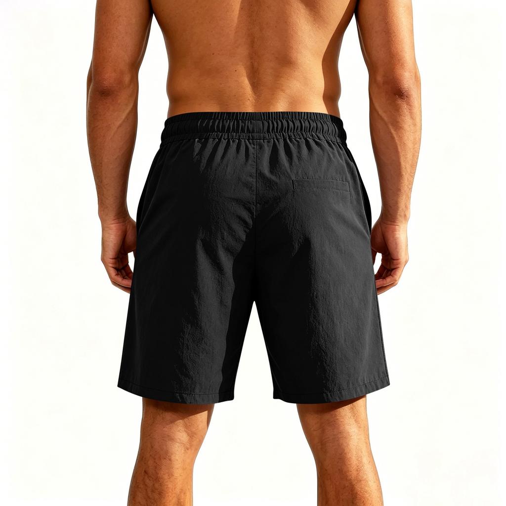 Men's Ice Silk Five Inch Shorts Comfortable Breathable European Fit Lightweight Quick Dry Drawstring Waist Casual Style 1979