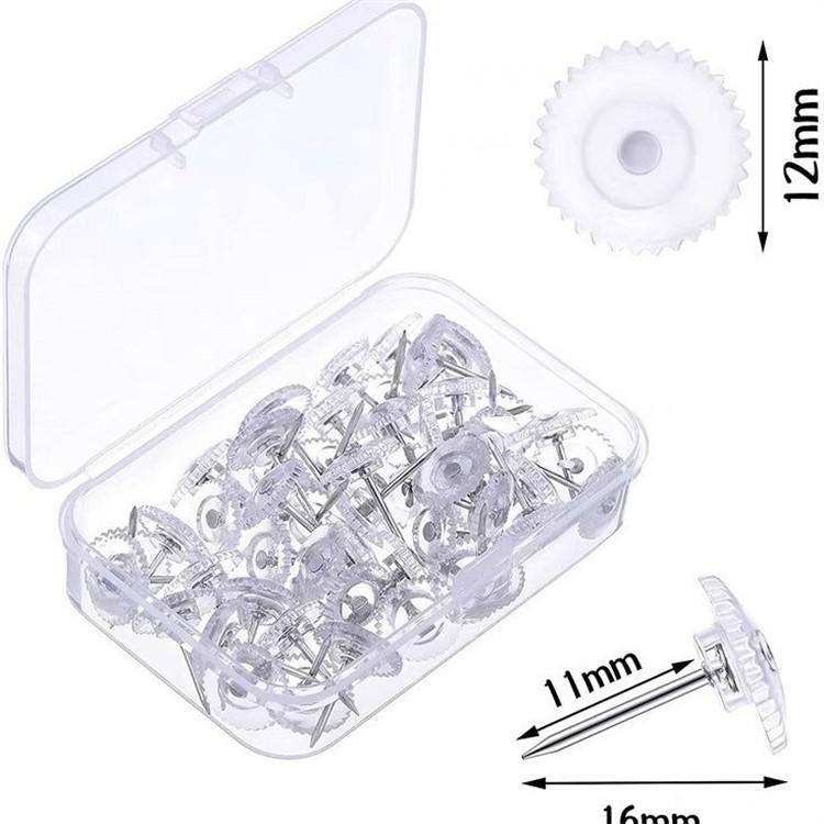 Clear Round Gear Push Pin Thumbtacks for Cork Boards