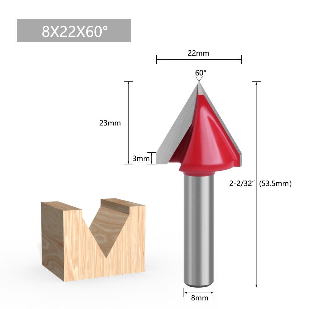 

Твердосплавные V-образные фрезы 90 градусов Прецизионные фрезы Фрезы с хвостовиком для настольного фрезера Деревообработка Style 1