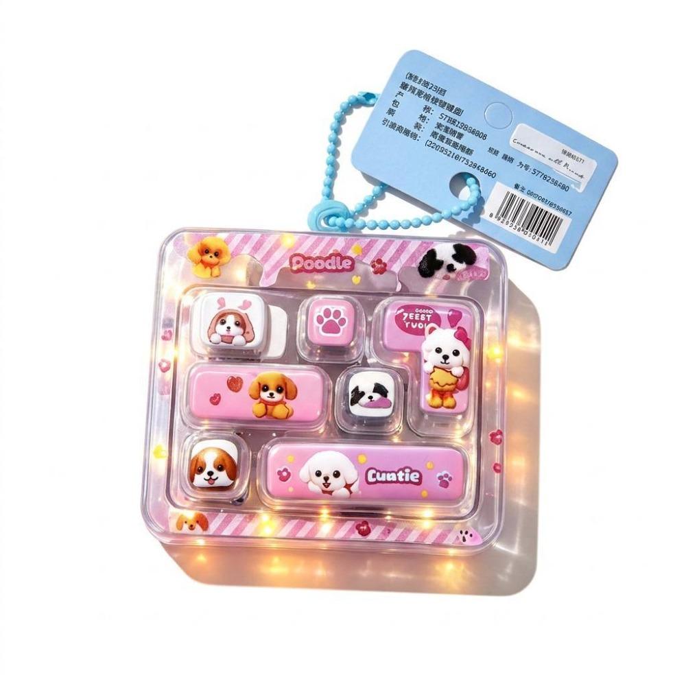 Cute Design Decompression Button Toy 7-Key Keyboard Keychain Kids Bag Pendant