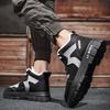 High Top Men's Shoes with Winter Fleece Insulation and Thick Anti Cold Snow Cotton Shoes for Men's Sports Versatile High Top Board Shoes