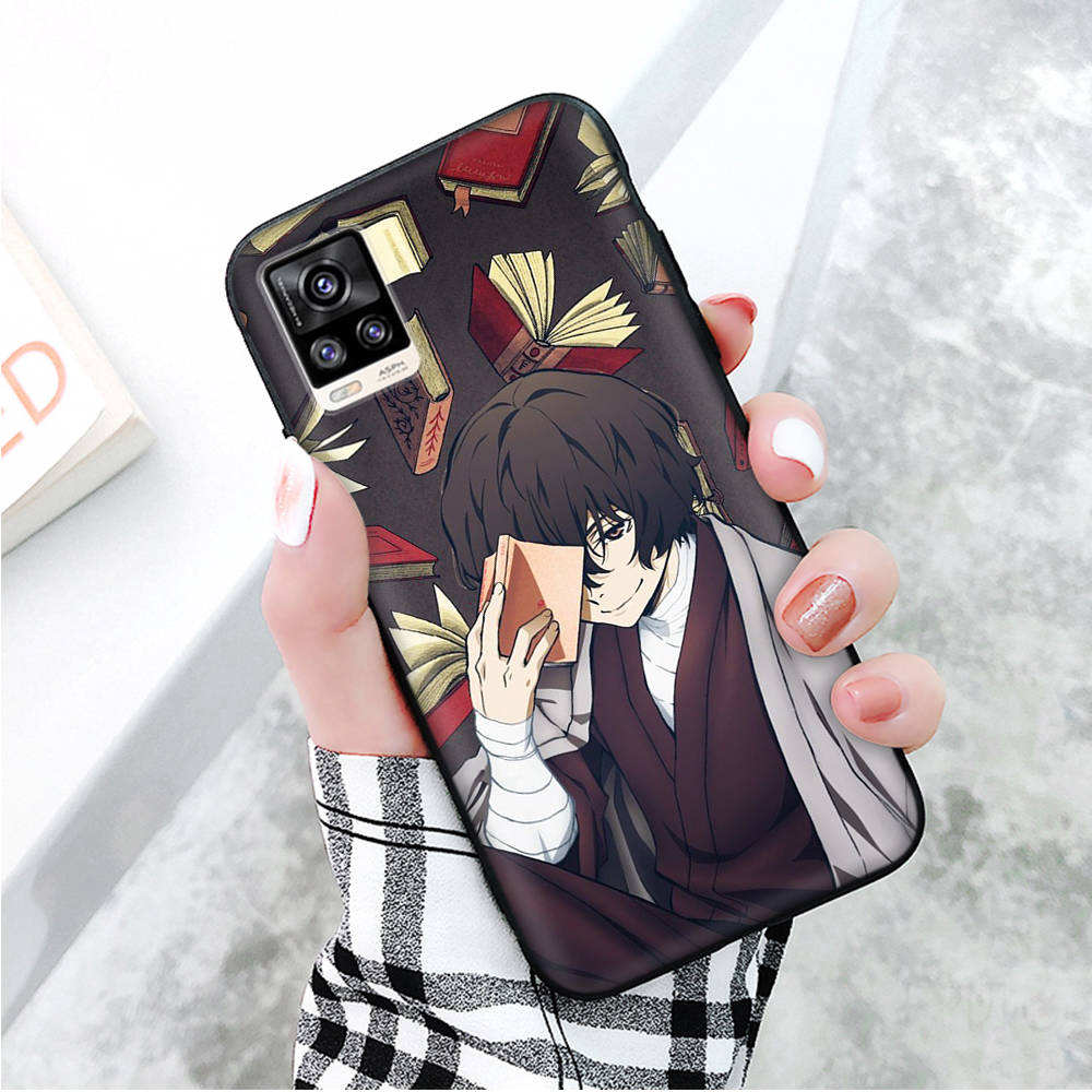 Black Case for Xiaomi Redmi 13C Note 9 iPhone XR 7 8 14 15 11 12 13 X XS Pro Max Samsung A25 S23 S24 FE Ultra Plus Bungo Stray Dogs