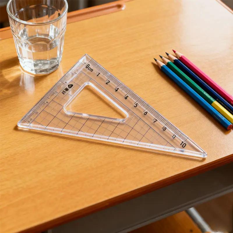 Ruler Set Transparent Simple Style Plastic Ruler Escolar Student Learn Stationery Drawing Office School Supplies Gifts for Kids